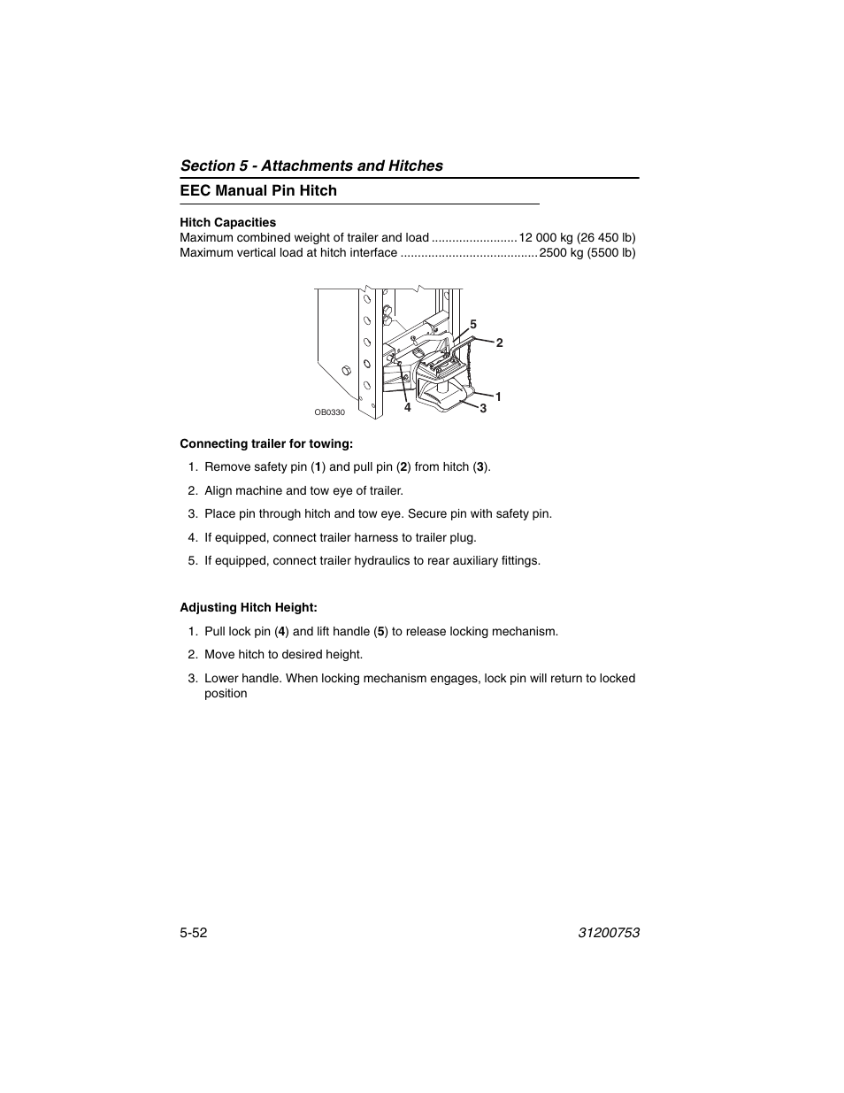 Eec manual pin hitch, Eec manual pin hitch -52 | JLG 4017PS Operator Manual User Manual | Page 144 / 202