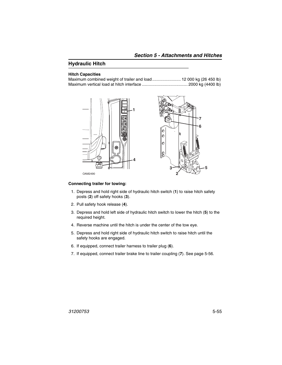 Hydraulic hitch, Hydraulic hitch -55 | JLG 4017PS Operator Manual User Manual | Page 147 / 202