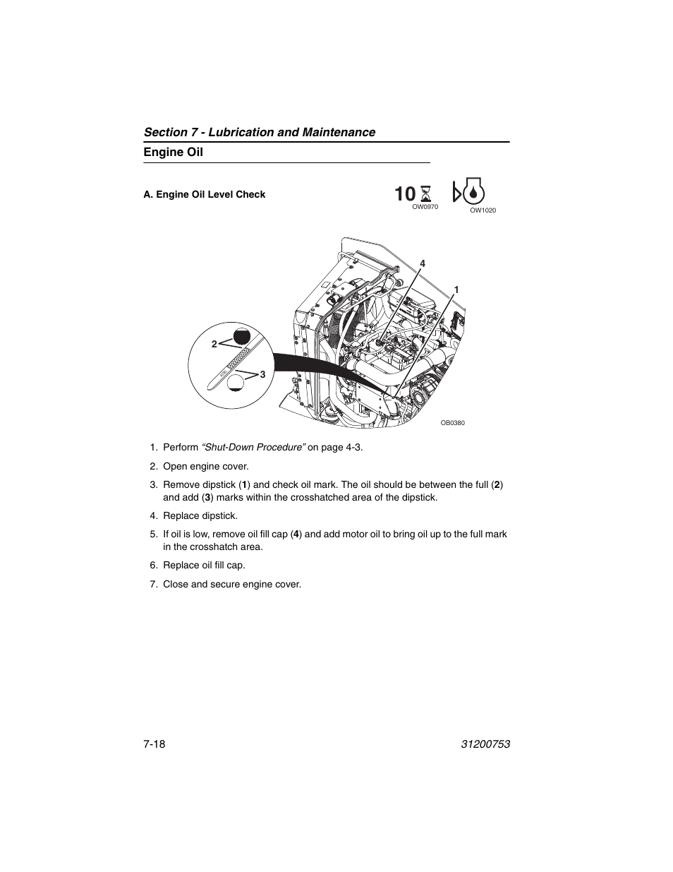 Engine oil, Engine oil -18 | JLG 4017PS Operator Manual User Manual | Page 170 / 202