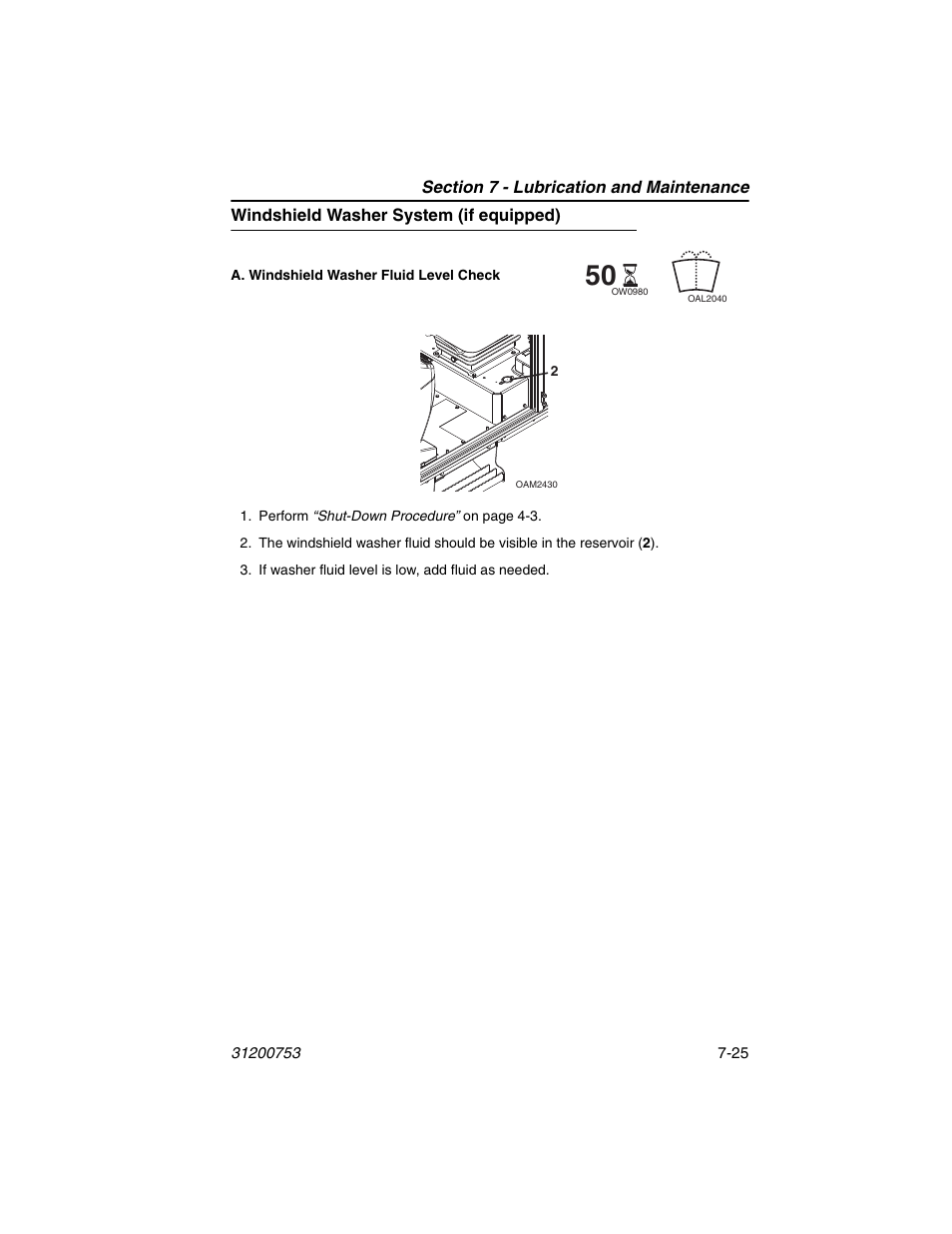 Windshield washer system (if equipped), Windshield washer system (if equipped) -25 | JLG 4017PS Operator Manual User Manual | Page 177 / 202