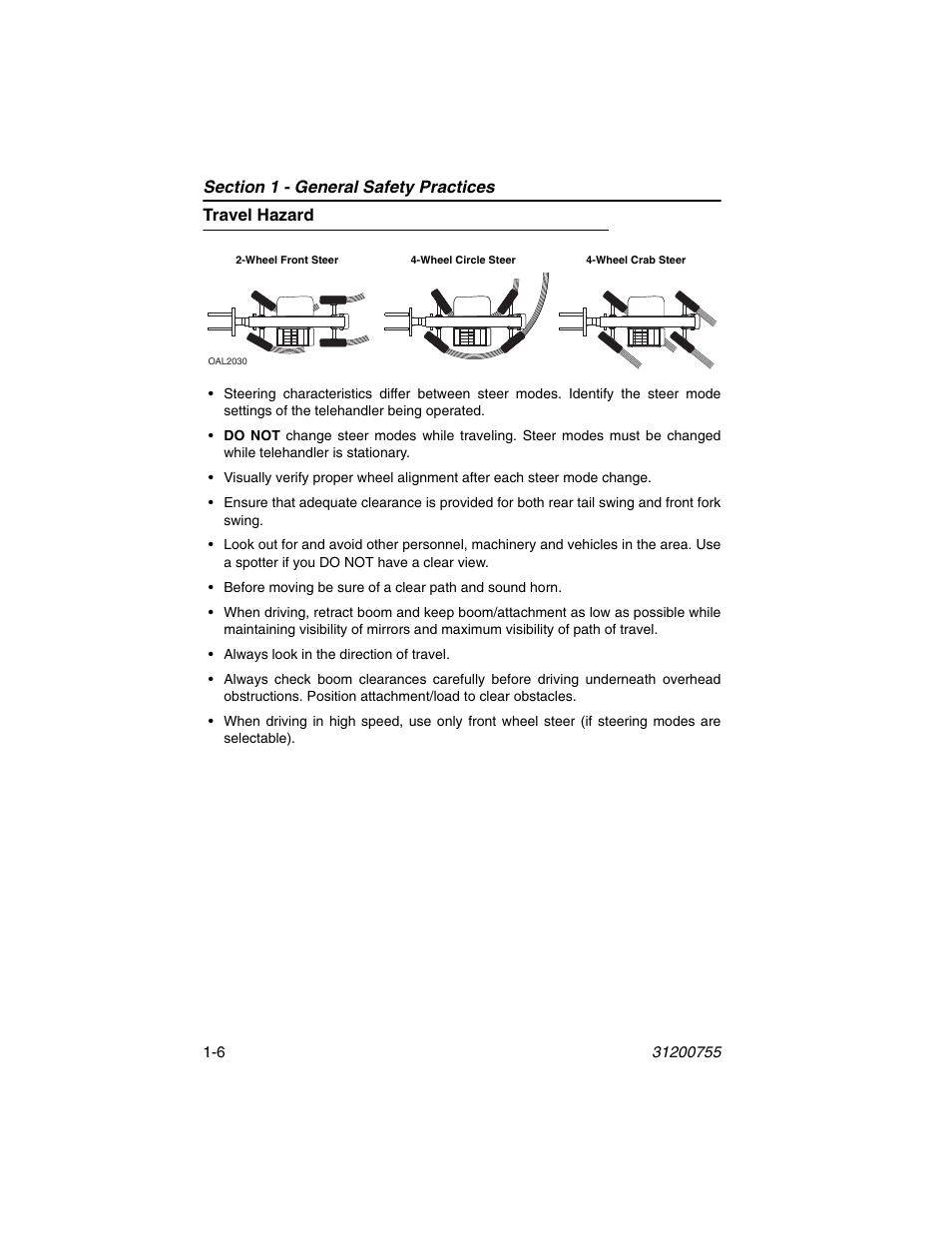 Travel hazard, Travel hazard -6 | JLG 4017PS Operator Manual User Manual | Page 18 / 202