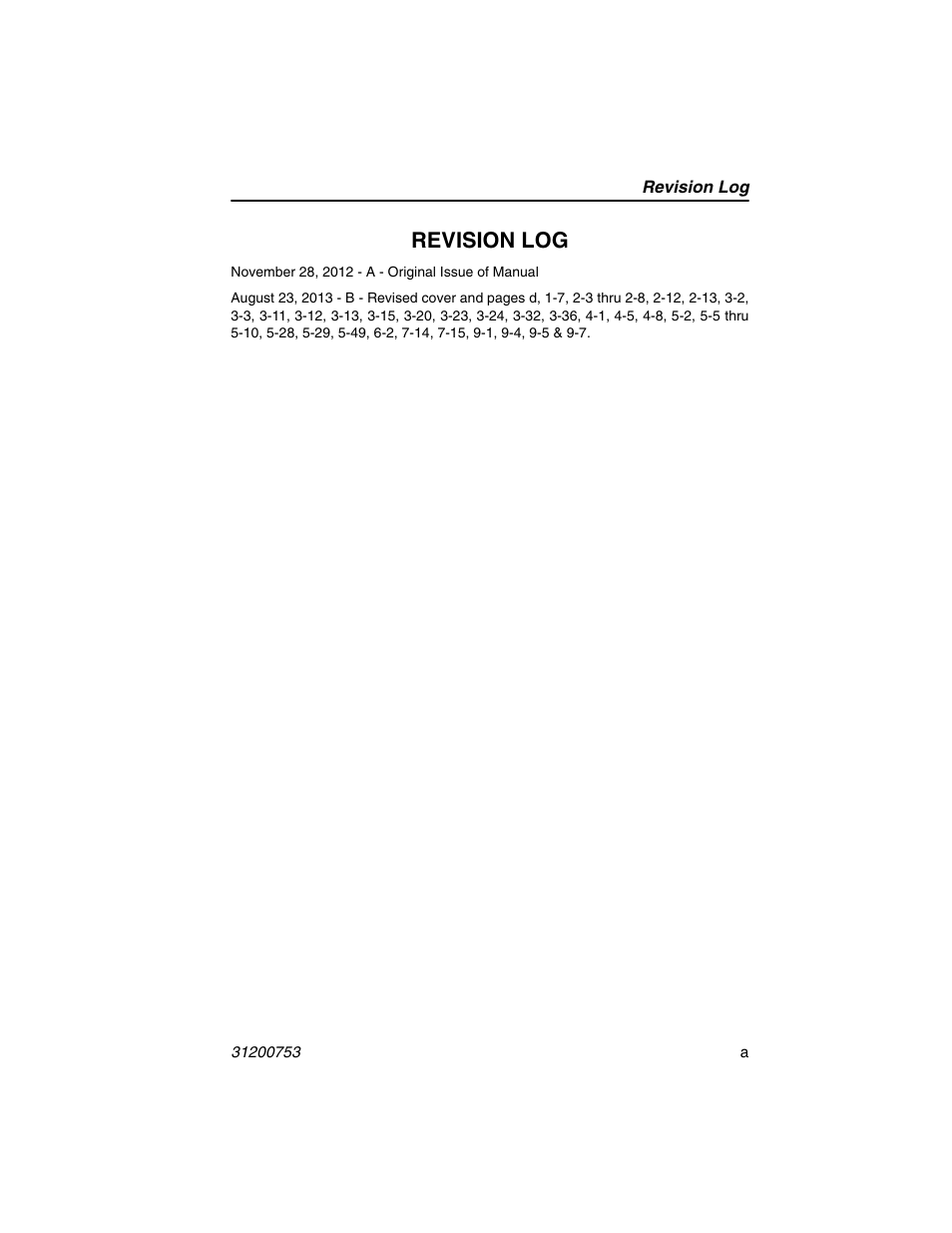 Revision log | JLG 4017PS Operator Manual User Manual | Page 3 / 202