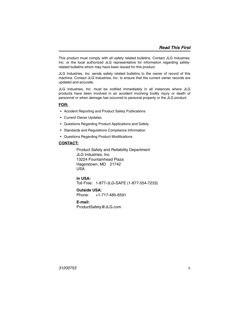 JLG 4017PS Operator Manual User Manual | Page 5 / 202