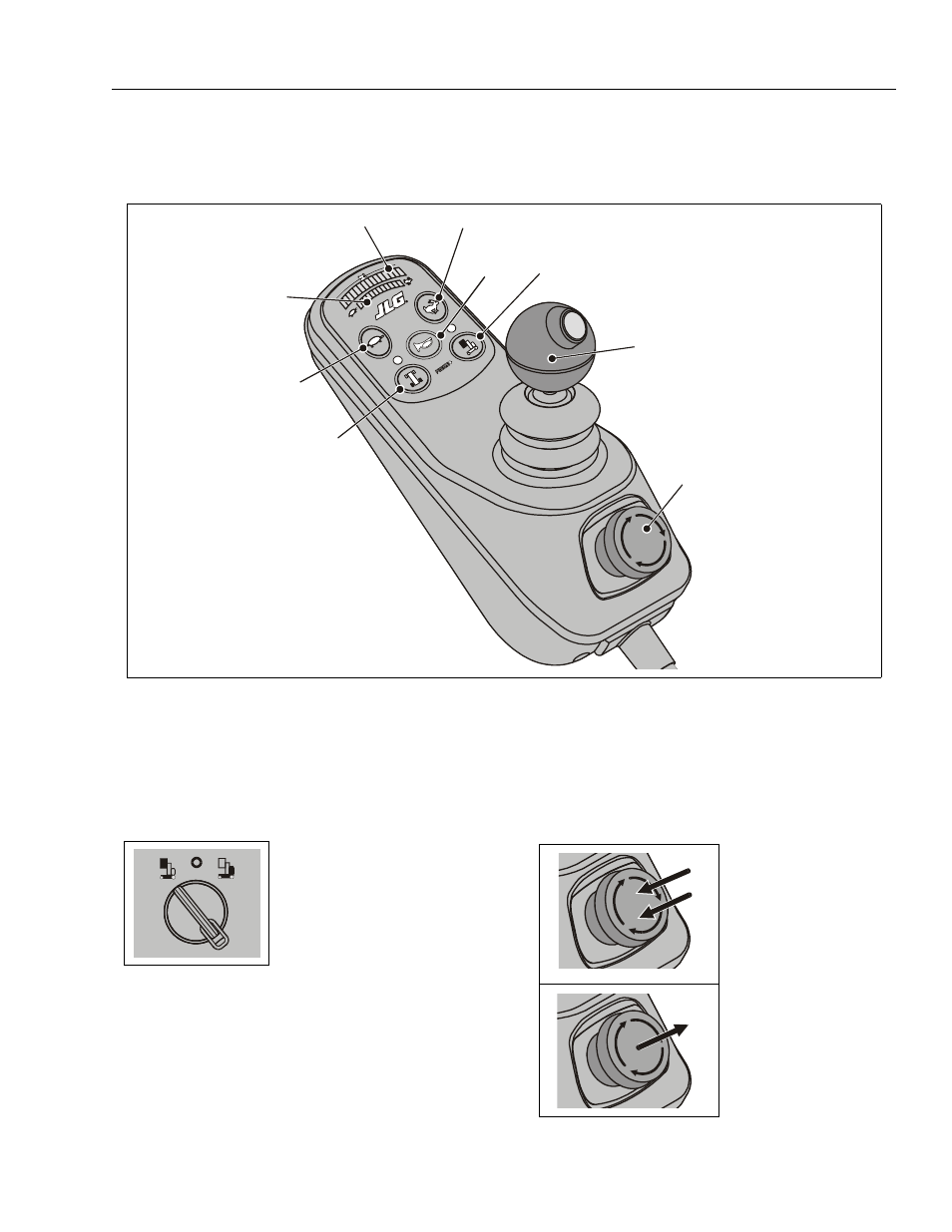 At ground control station, Emergency stop/shut-down button, Platform control console operation | Machines before serial number - 0130007616) -15 | JLG DVSP Series Operator Manual User Manual | Page 35 / 62