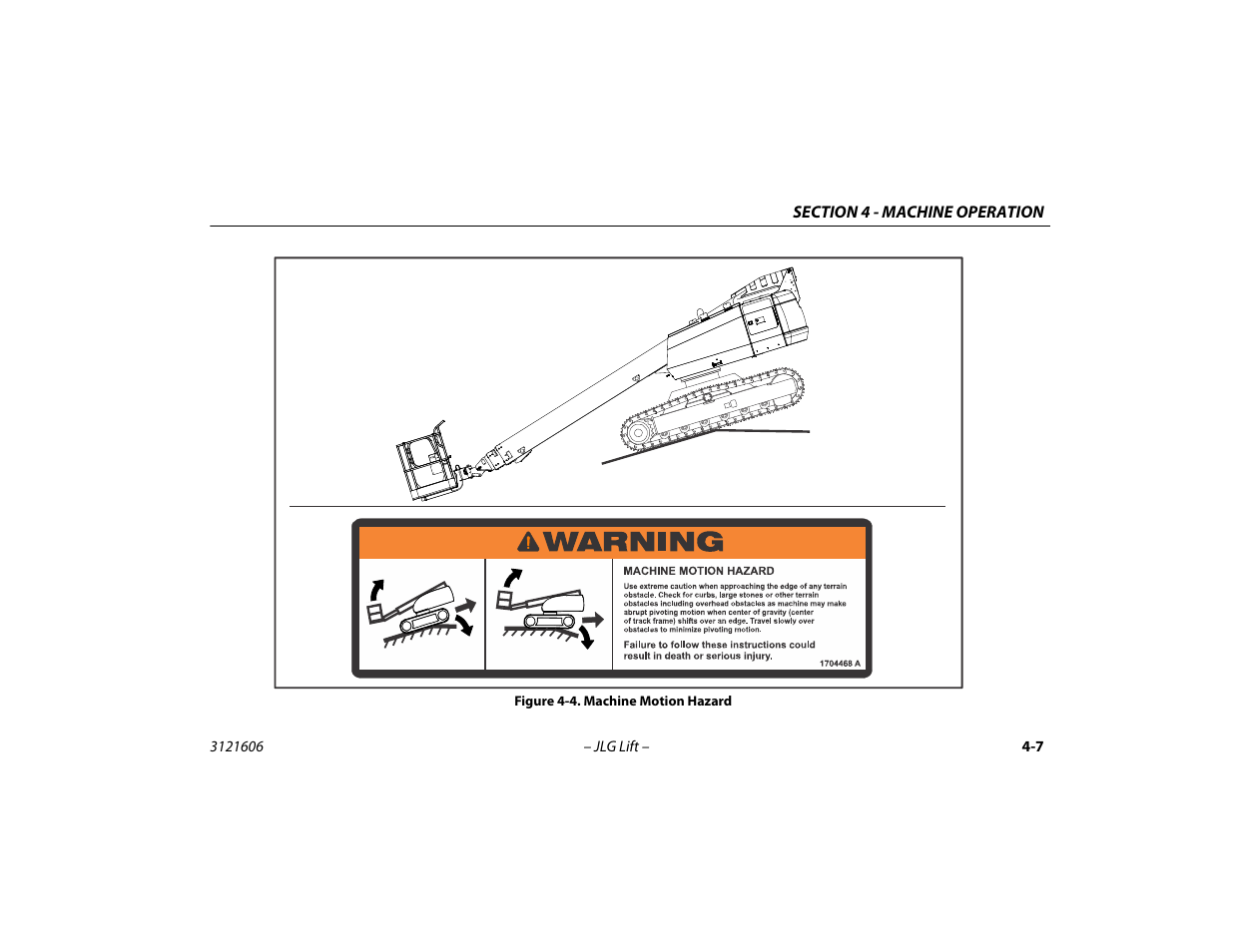 Machine motion hazard -7 | JLG 600SC_660SJC Operator Manual User Manual | Page 59 / 104