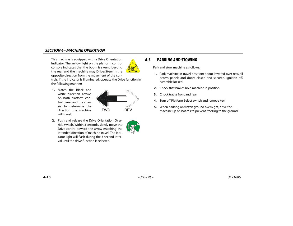 5 parking and stowing, Parking and stowing -10 | JLG 600SC_660SJC Operator Manual User Manual | Page 62 / 104