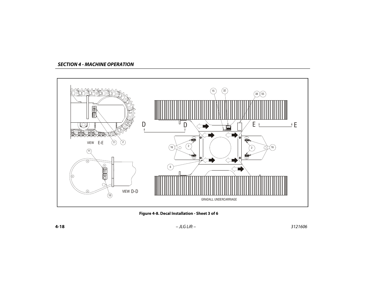 Decal installation - sheet 3 of 6 -18, De e | JLG 600SC_660SJC Operator Manual User Manual | Page 70 / 104