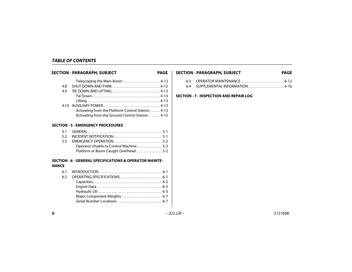 JLG 600SC_660SJC Operator Manual User Manual | Page 8 / 104