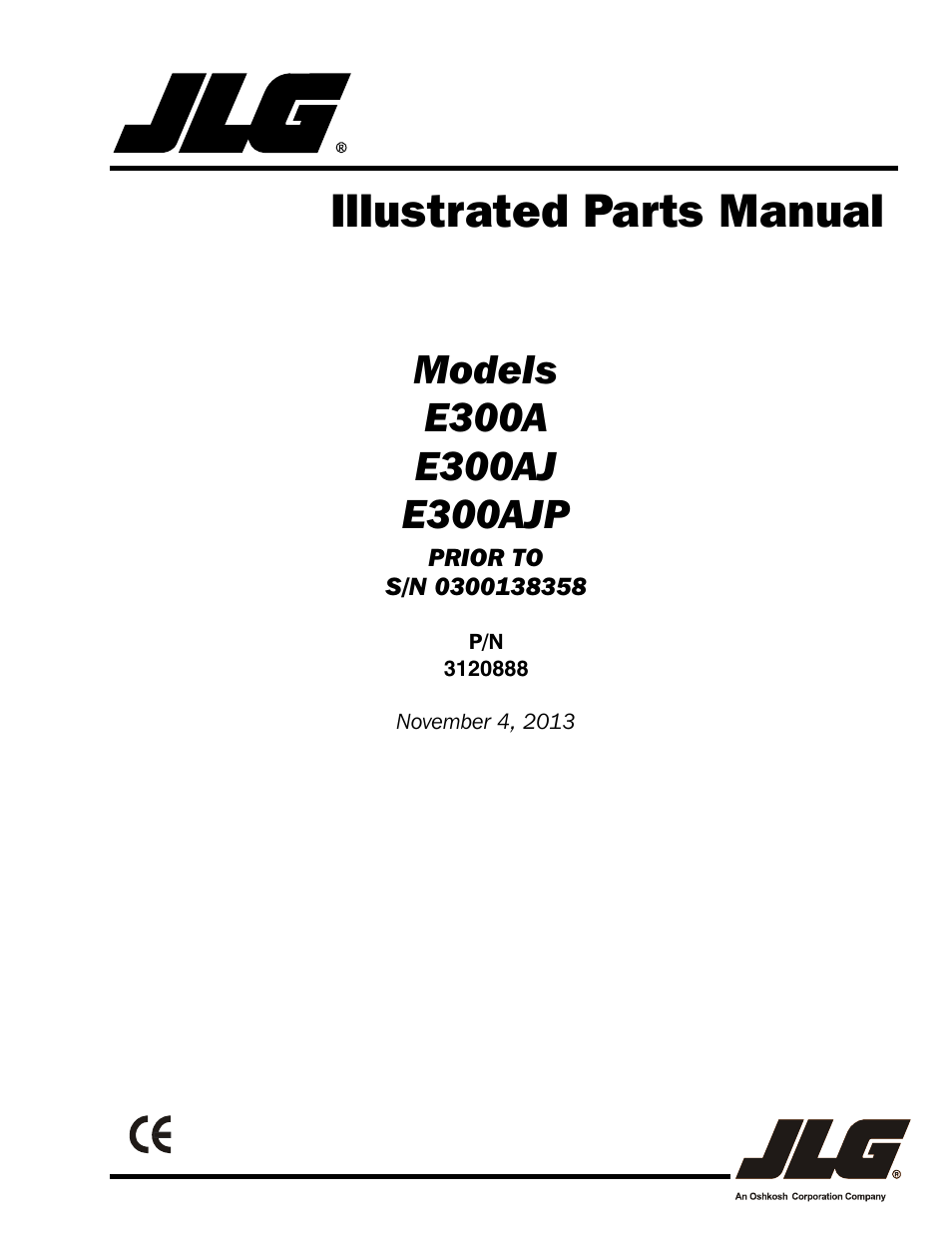 JLG E300 Parts Manual User Manual | 198 pages