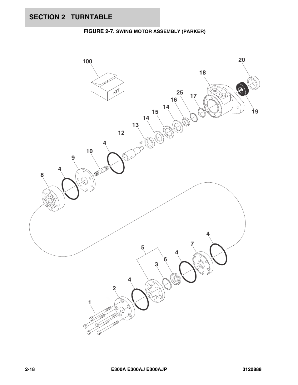 Figure 2-7. swing motor assembly (parker) | JLG E300 Parts Manual User Manual | Page 52 / 198