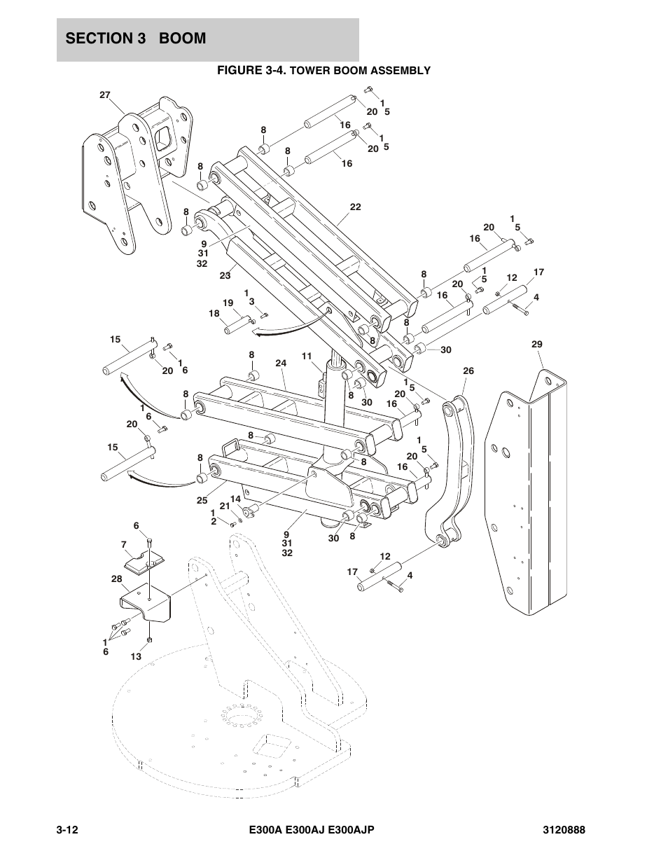 Figure 3-4. tower boom assembly, Figure 3-4 | JLG E300 Parts Manual User Manual | Page 82 / 198