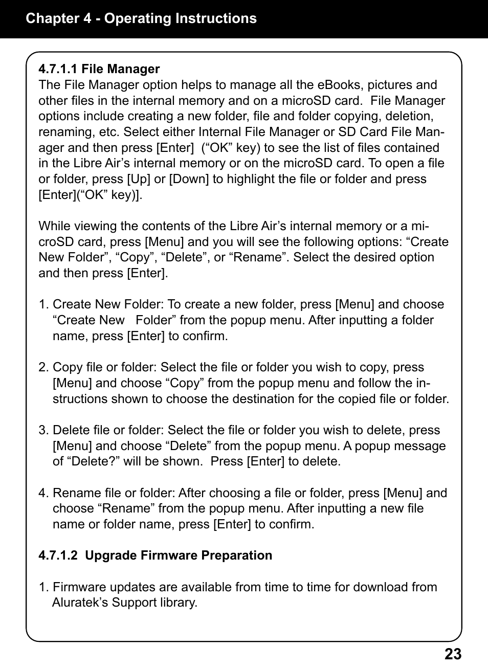 Aluratek AEBK02FB User Manual | Page 23 / 36