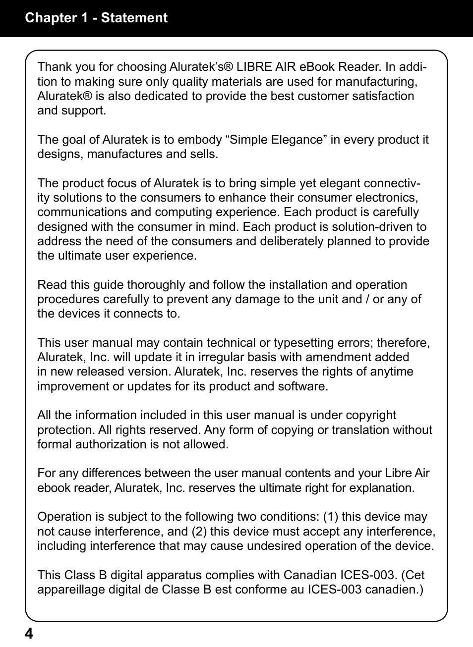Aluratek AEBK02FB User Manual | Page 4 / 36