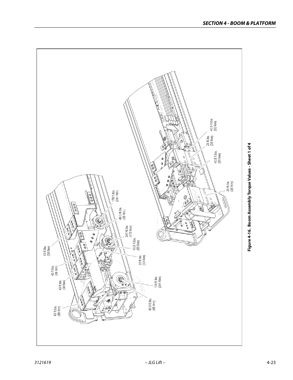 Boom assembly torque values - sheet 1 of 4 -23 | JLG 1850SJ Service Manual User Manual | Page 109 / 452
