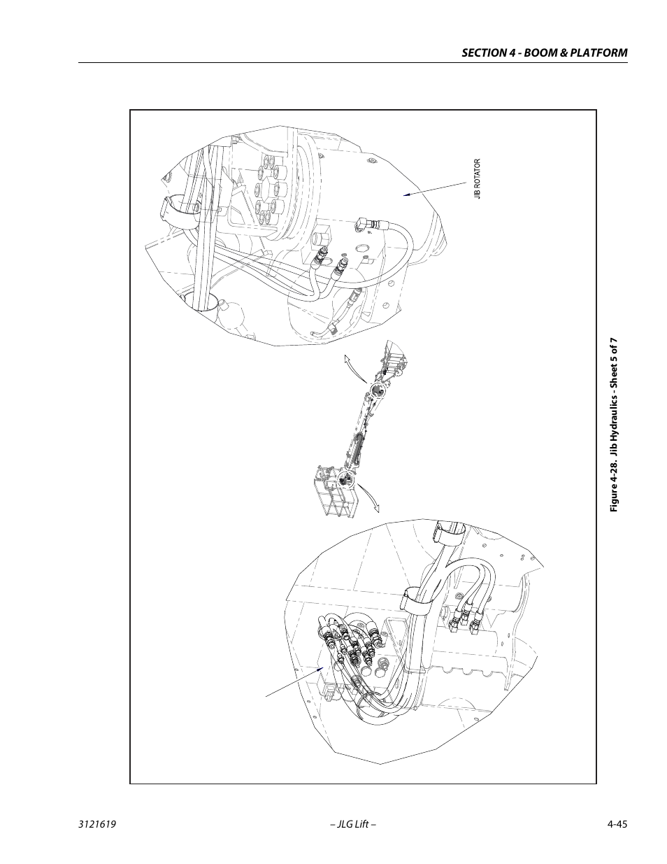 Jib hydraulics - sheet 5 of 7 -45 | JLG 1850SJ Service Manual User Manual | Page 131 / 452