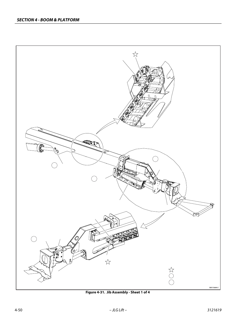 Jib assembly - sheet 1 of 4 -50 | JLG 1850SJ Service Manual User Manual | Page 136 / 452