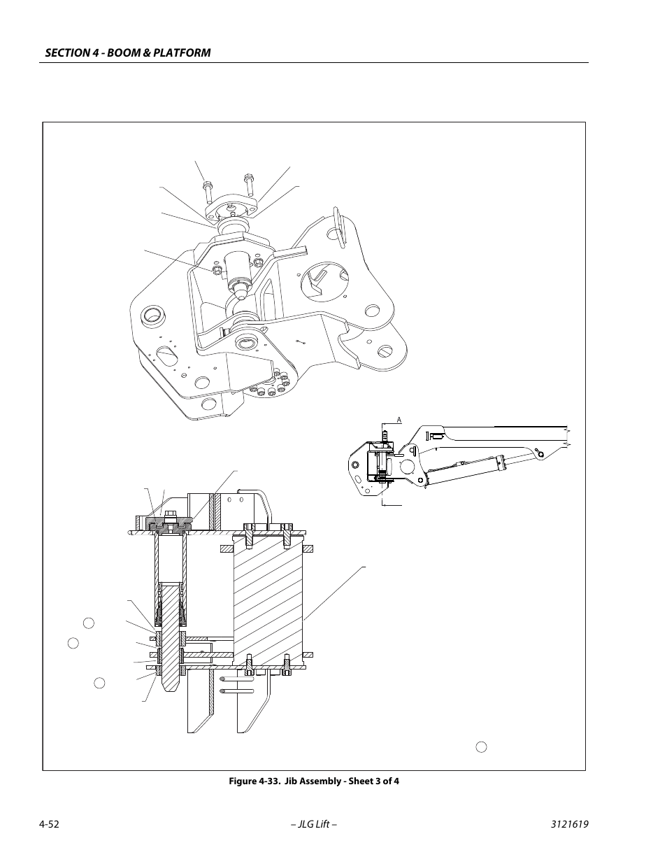 Jib assembly - sheet 3 of 4 -52 | JLG 1850SJ Service Manual User Manual | Page 138 / 452