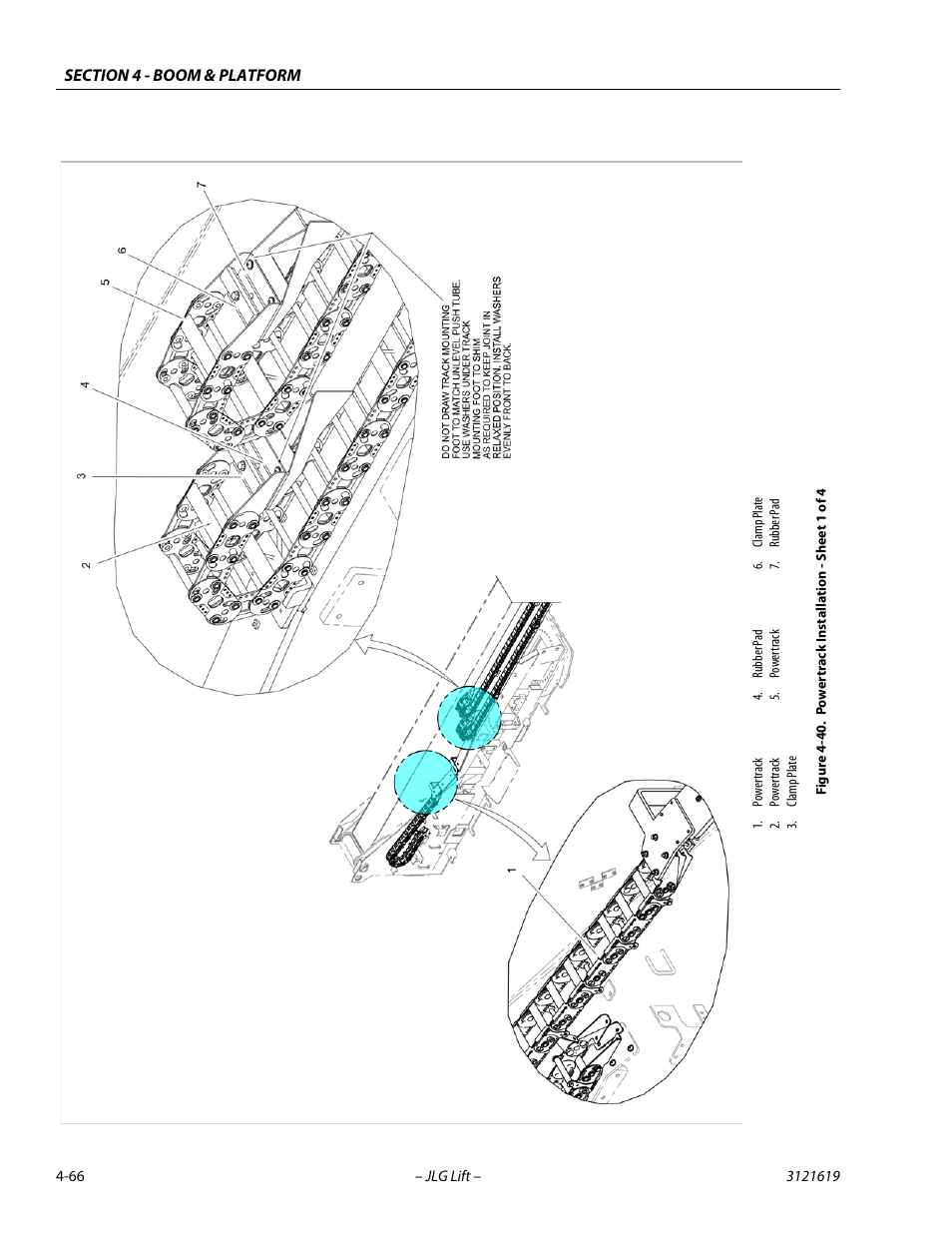 Powertrack installation - sheet 1 of 4 -66 | JLG 1850SJ Service Manual User Manual | Page 152 / 452