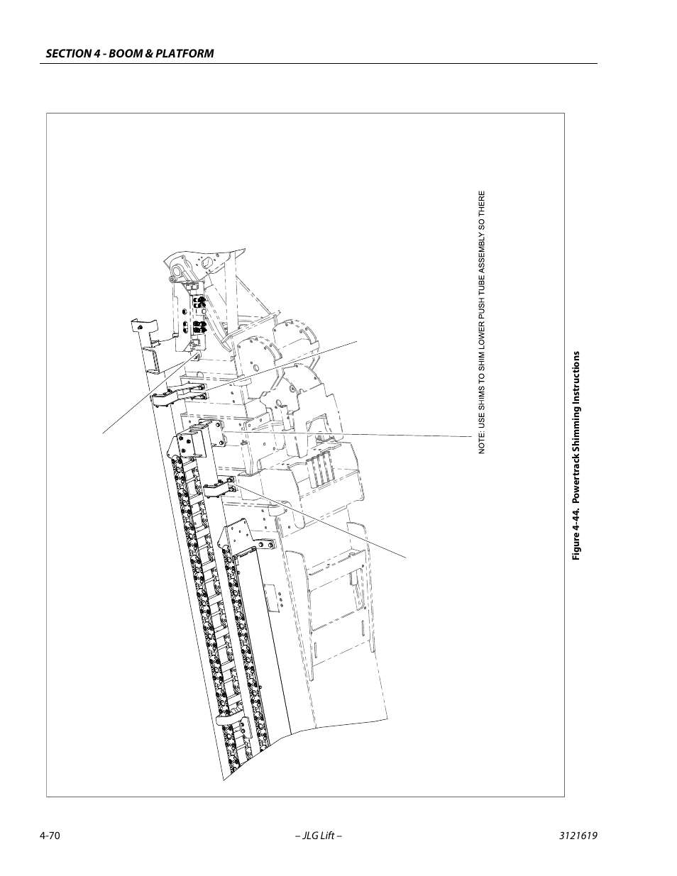 Powertrack shimming instructions -70 | JLG 1850SJ Service Manual User Manual | Page 156 / 452