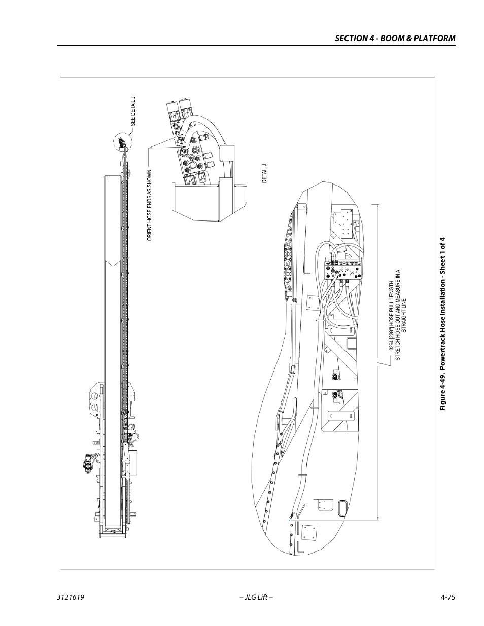 Powertrack hose installation - sheet 1 of 4 -75 | JLG 1850SJ Service Manual User Manual | Page 161 / 452