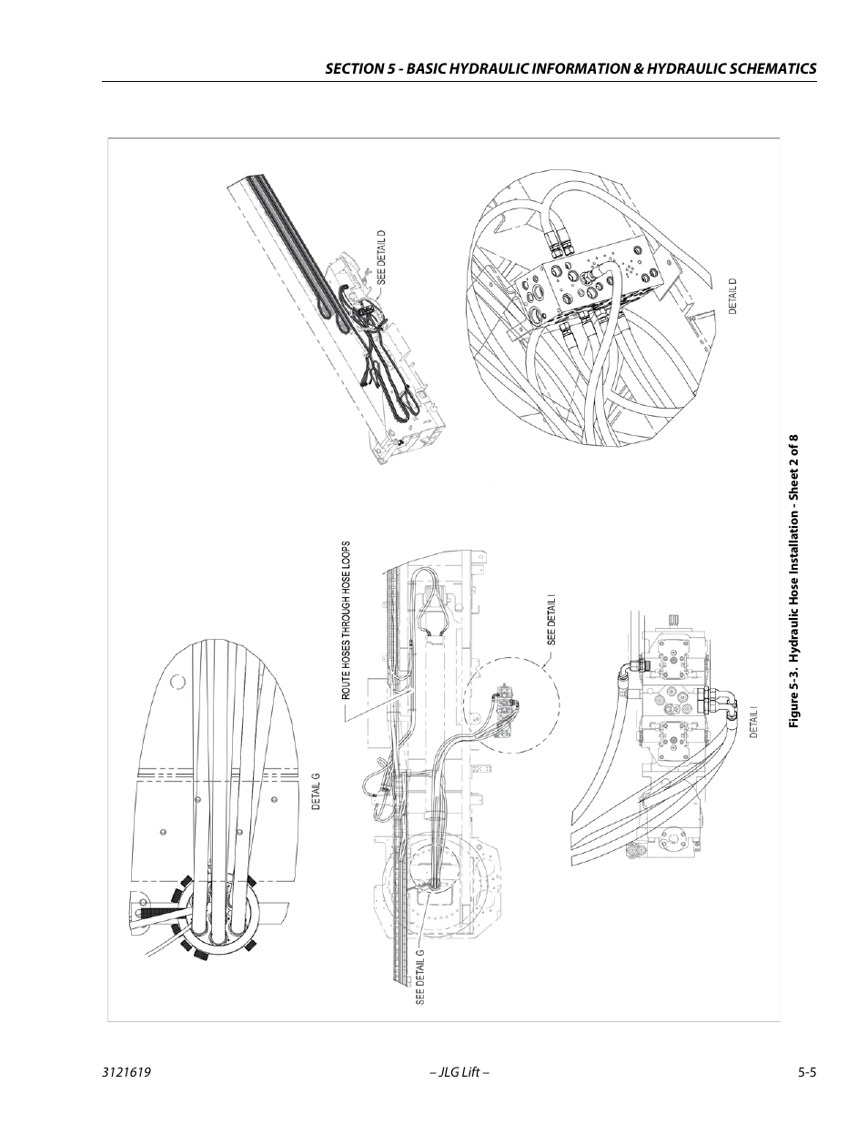 Hydraulic hose installation - sheet 2 of 8 -5 | JLG 1850SJ Service Manual User Manual | Page 175 / 452