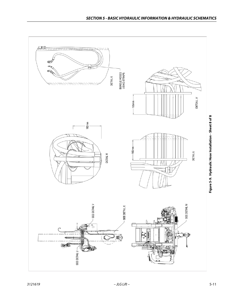 Hydraulic hose installation - sheet 8 of 8 -11 | JLG 1850SJ Service Manual User Manual | Page 181 / 452