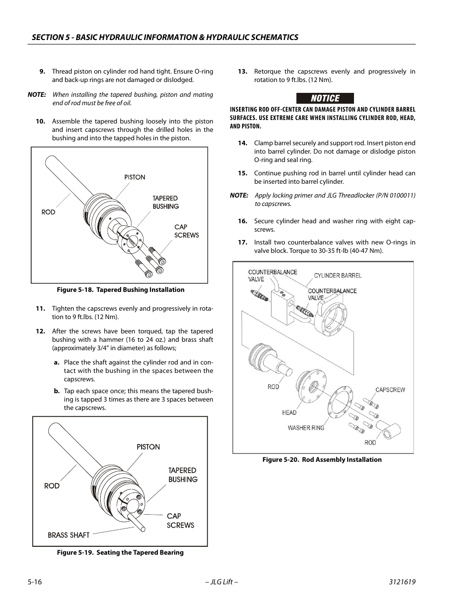 Tapered bushing installation -16, Seating the tapered bearing -16, Rod assembly installation -16 | JLG 1850SJ Service Manual User Manual | Page 186 / 452