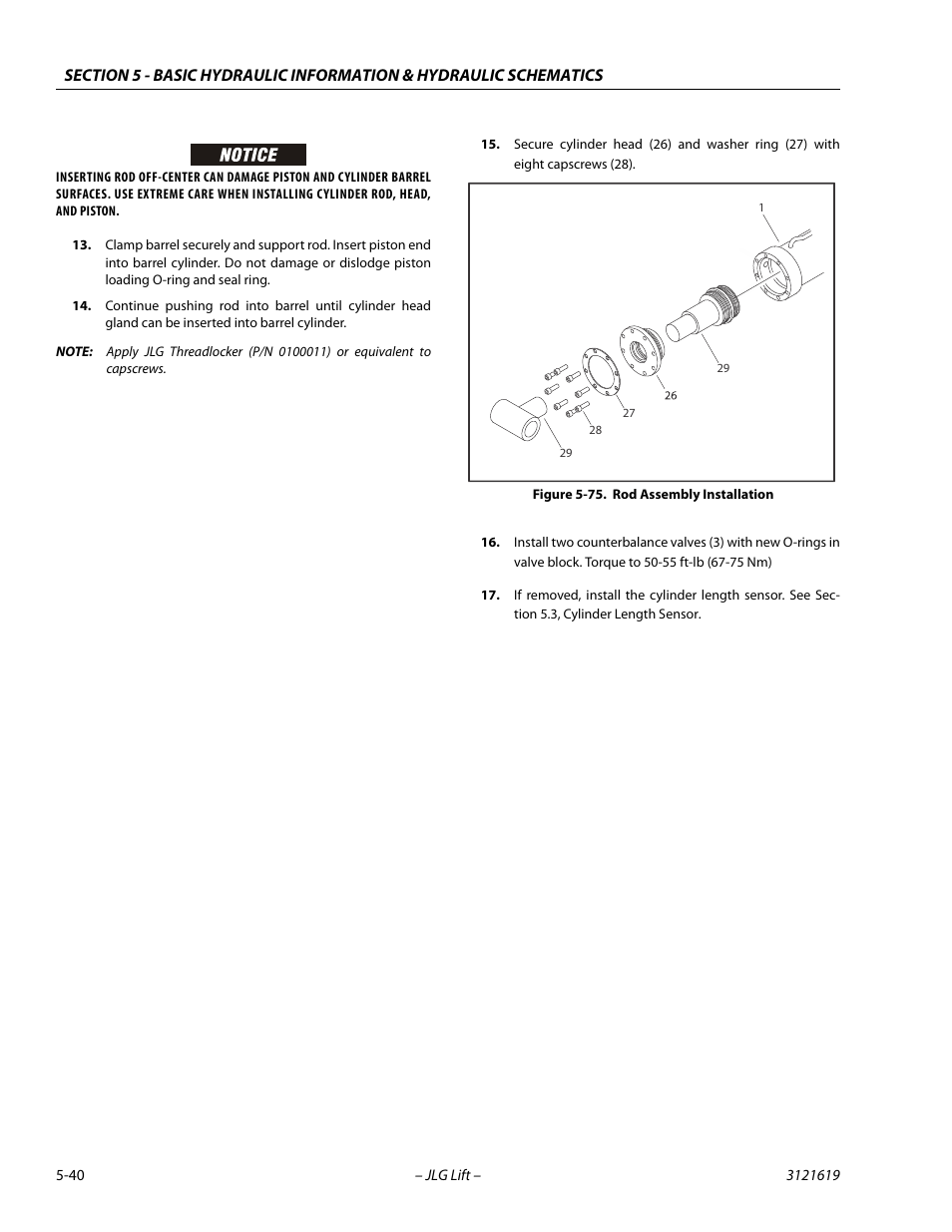 Rod assembly installation -40 | JLG 1850SJ Service Manual User Manual | Page 210 / 452