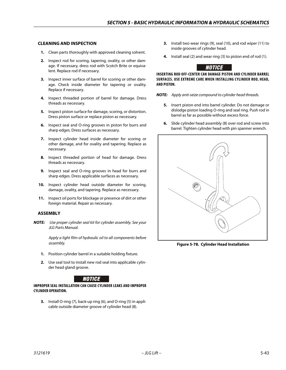 Cylinder head installation -43 | JLG 1850SJ Service Manual User Manual | Page 213 / 452