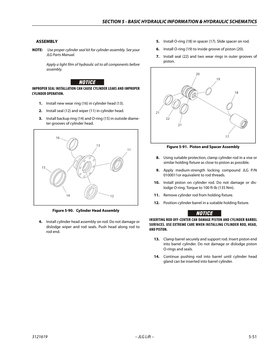 Cylinder head assembly -51, Piston and spacer assembly -51 | JLG 1850SJ Service Manual User Manual | Page 221 / 452