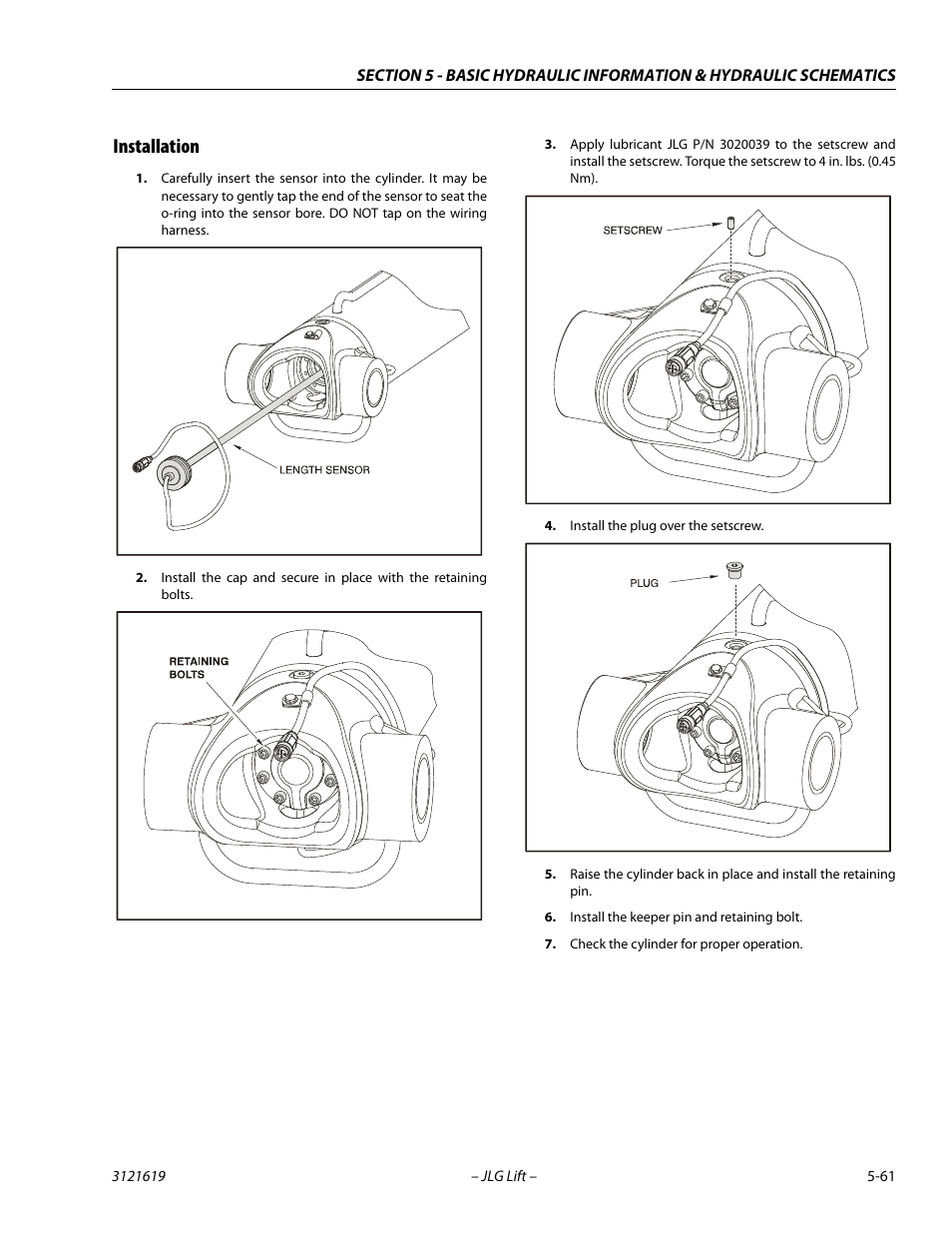 Installation, Installation -61 | JLG 1850SJ Service Manual User Manual | Page 231 / 452