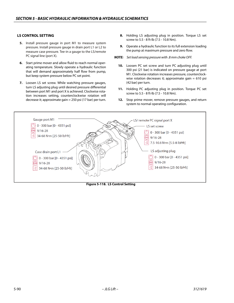 Ls control setting -90 | JLG 1850SJ Service Manual User Manual | Page 260 / 452