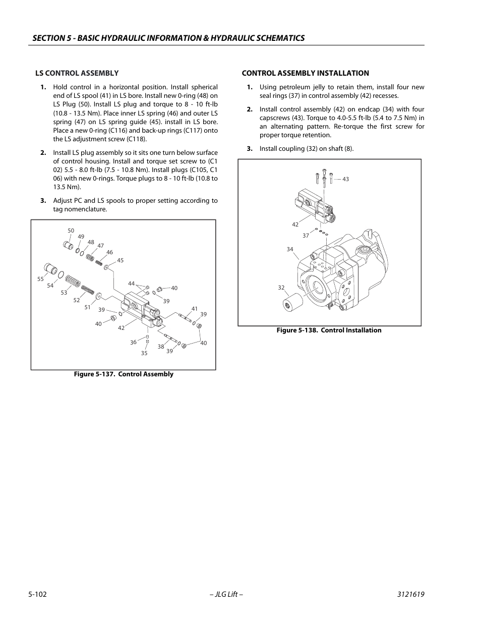 Control assembly -102, Control installation -102 | JLG 1850SJ Service Manual User Manual | Page 272 / 452