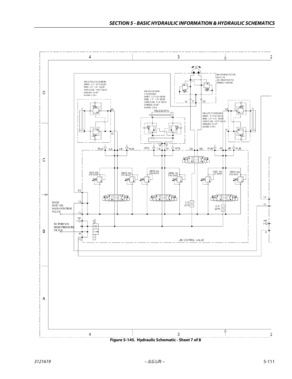 Hydraulic schematic - sheet 7 of 8 -111 | JLG 1850SJ Service Manual User Manual | Page 281 / 452