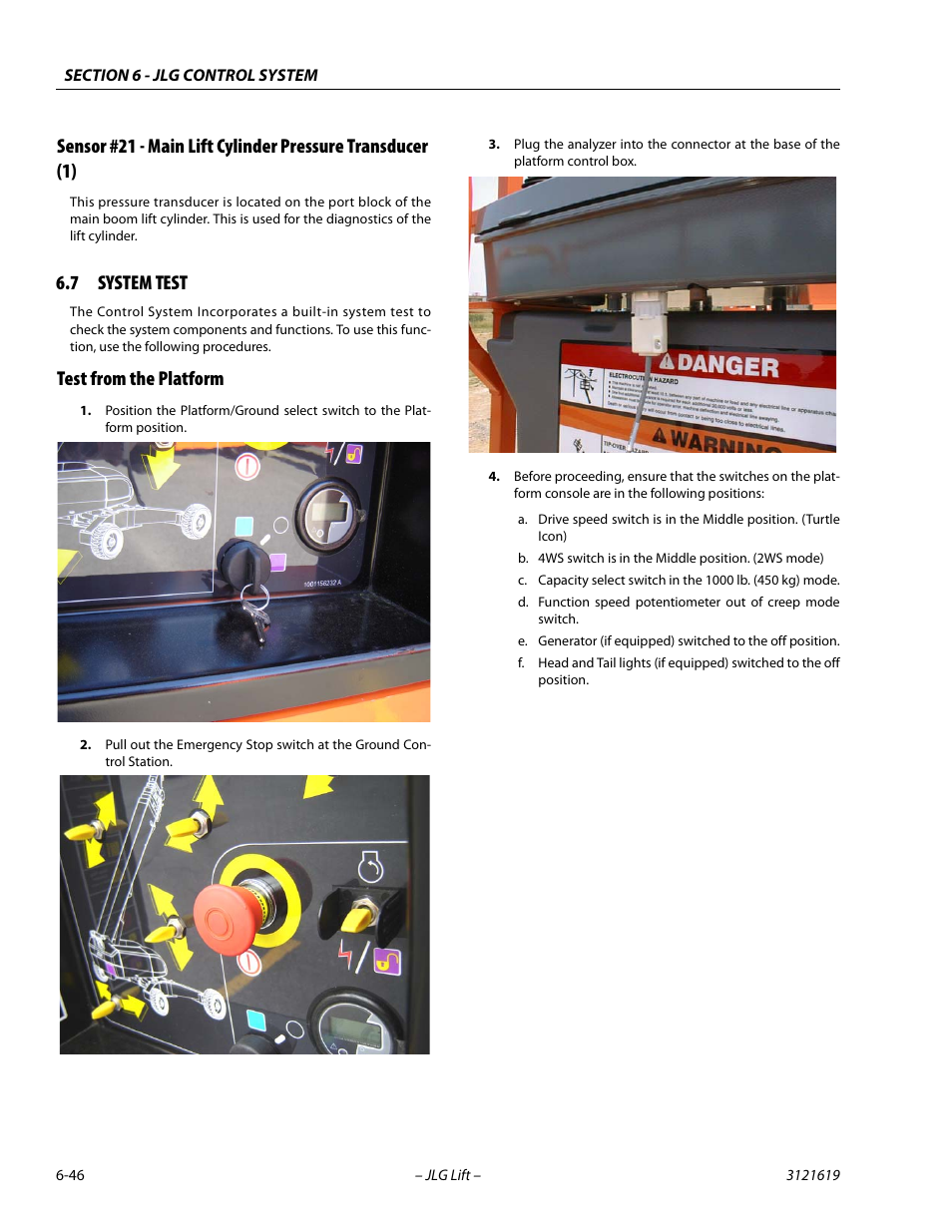 7 system test, Test from the platform, System test -46 | Test from the platform -46 | JLG 1850SJ Service Manual User Manual | Page 328 / 452