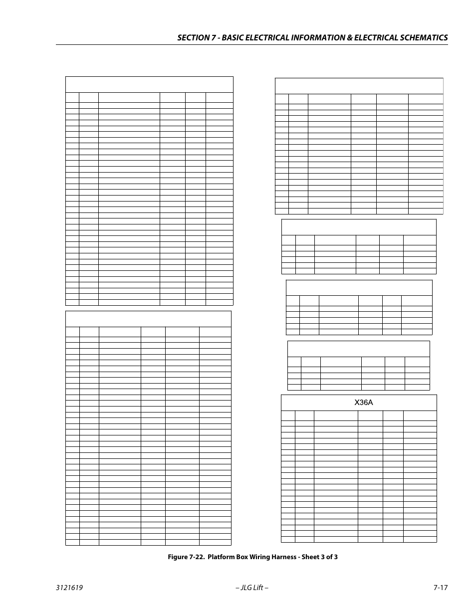 Platform box wiring harness - sheet 3 of 3 -17, X392, X44a | X43a, X33a, Co01-j7, Co01-j1 | JLG 1850SJ Service Manual User Manual | Page 377 / 452
