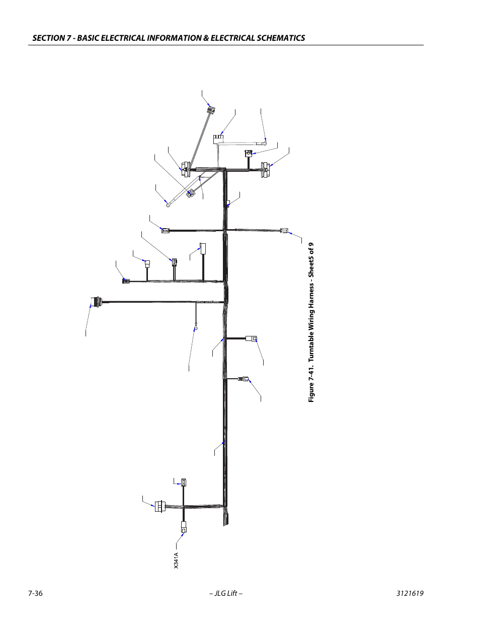 Turntable wiring harness - sheet5 of 9 -36 | JLG 1850SJ Service Manual User Manual | Page 396 / 452