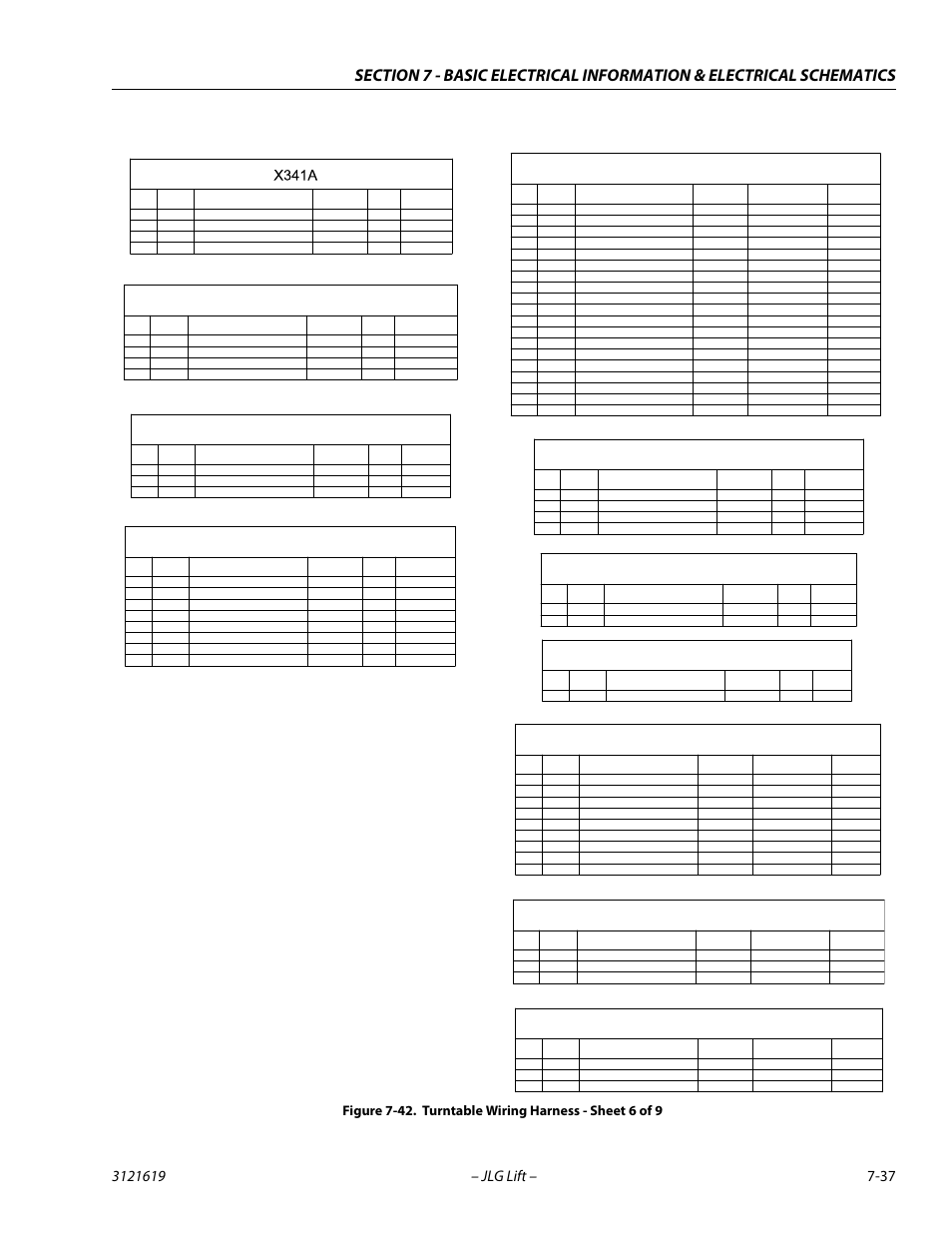 Turntable wiring harness - sheet 6 of 9 -37, Sn123, Lb417 | X420, Ms148-3, Ms148-2, X440b, S456 | JLG 1850SJ Service Manual User Manual | Page 397 / 452