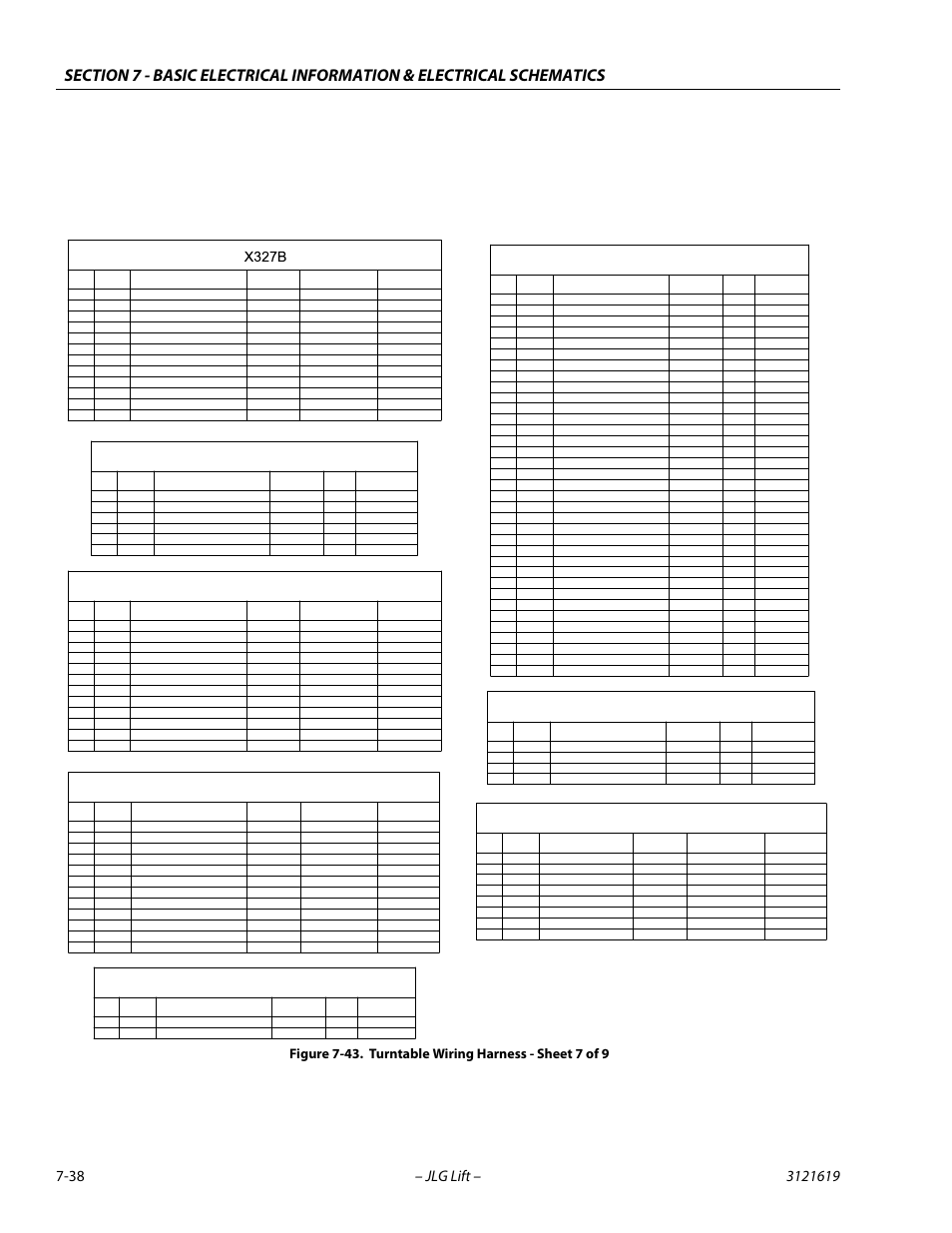 Turntable wiring harness - sheet 7 of 9 -38, X412, Ms83 | Ms82, Ip85, Co02-j1, Co02-j12 | JLG 1850SJ Service Manual User Manual | Page 398 / 452