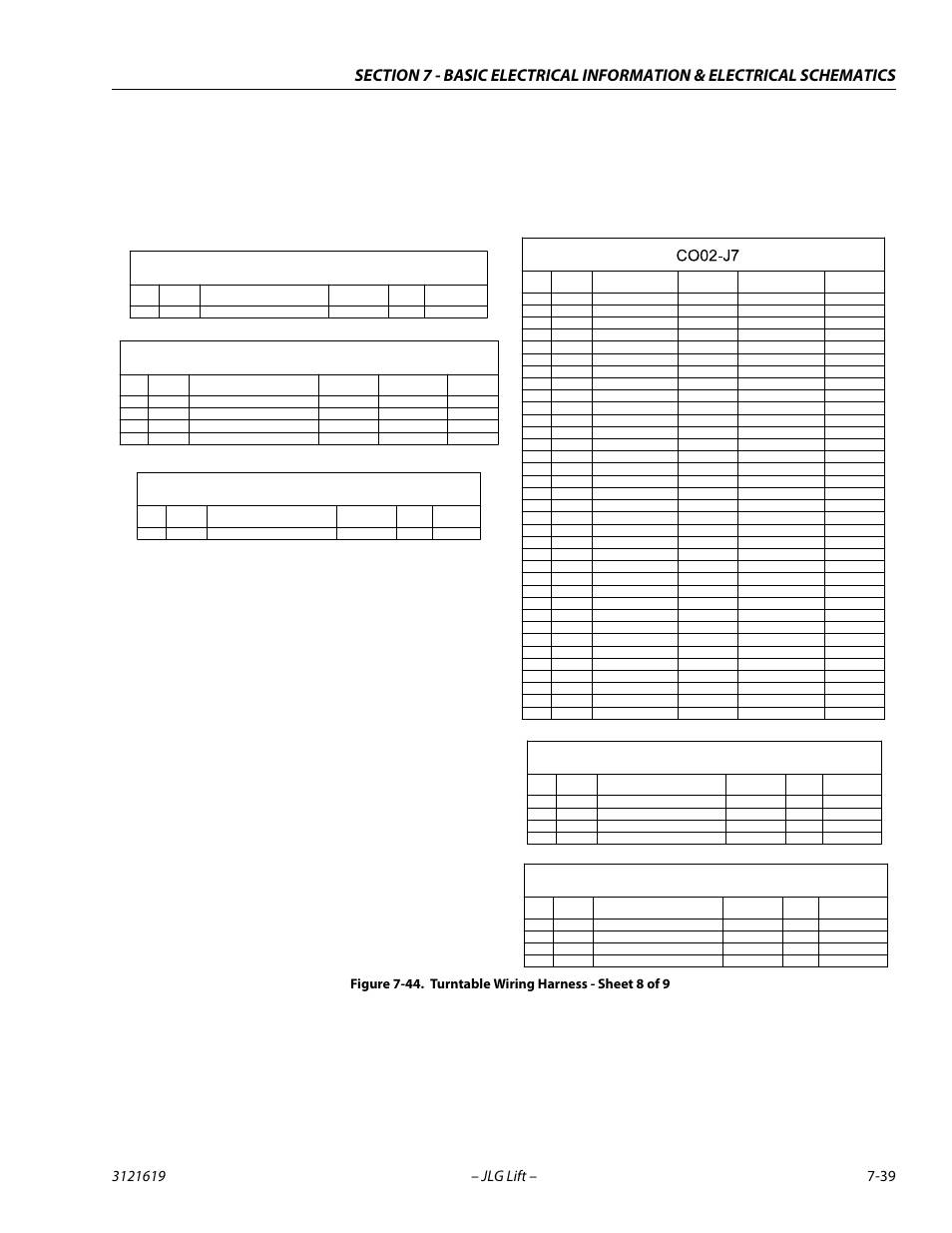 Turntable wiring harness - sheet 8 of 9 -39, Co02-j8, X395 | X468, S469, X467 | JLG 1850SJ Service Manual User Manual | Page 399 / 452
