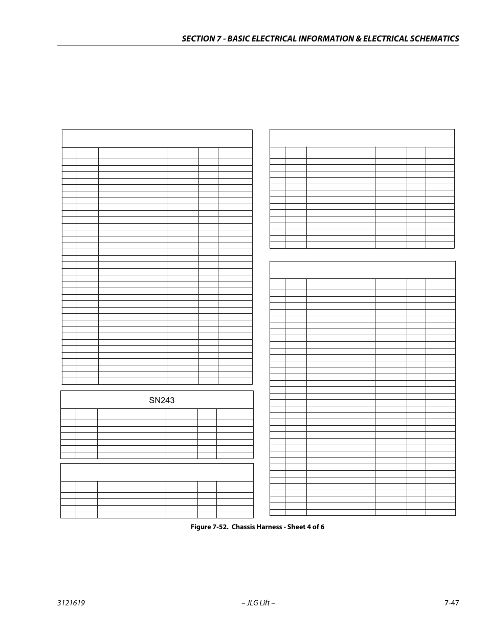 Chassis harness - sheet 4 of 6 -47, Co03-j3, Co03-j2 | X160, Co03-j4 | JLG 1850SJ Service Manual User Manual | Page 407 / 452