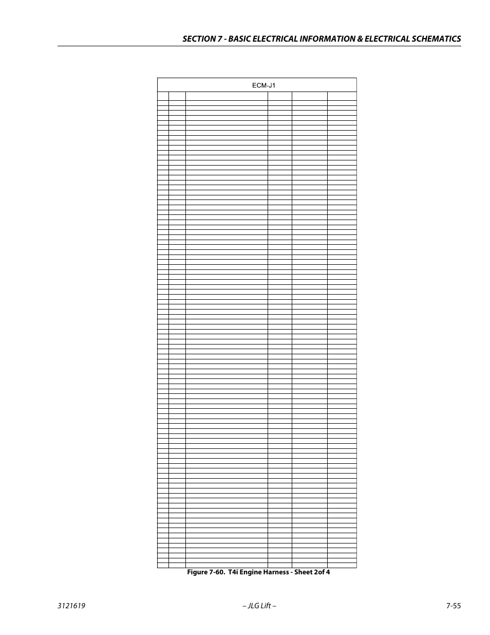 T4i engine harness - sheet 2of 4 -55 | JLG 1850SJ Service Manual User Manual | Page 415 / 452