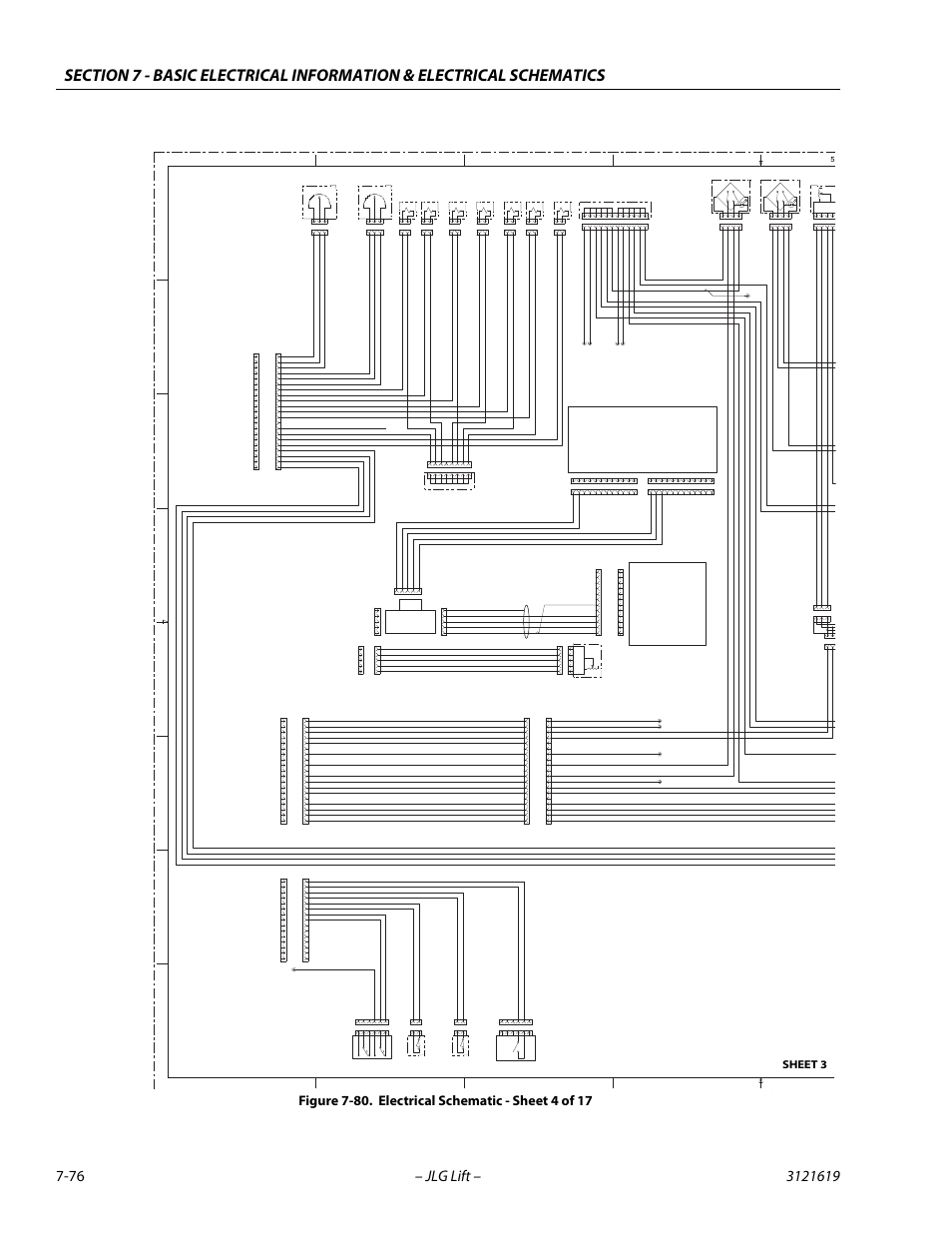 Electrical schematic - sheet 4 of 17 -76, Sheet 3 | JLG 1850SJ Service Manual User Manual | Page 436 / 452
