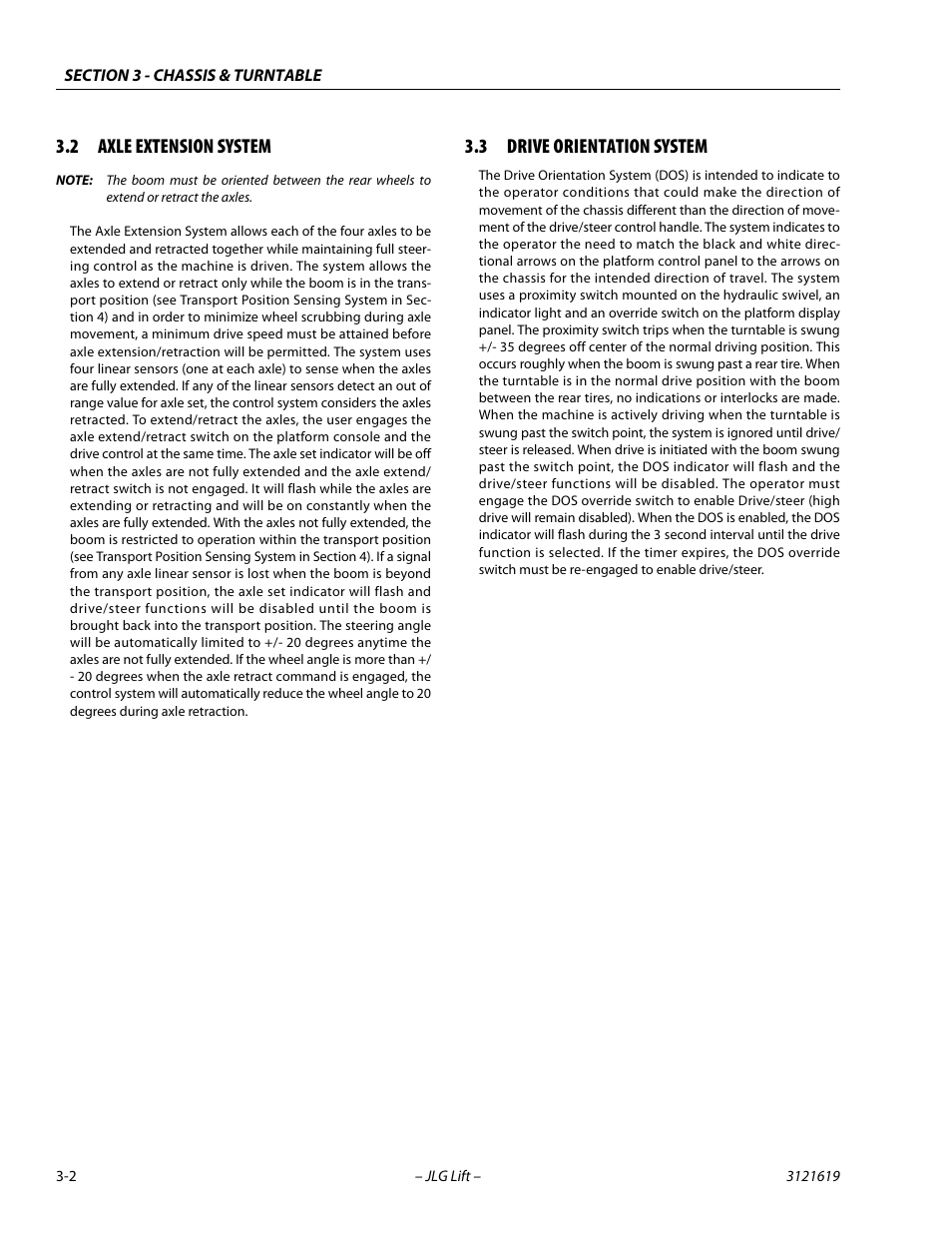 2 axle extension system, 3 drive orientation system, Axle extension system -2 | Drive orientation system -2 | JLG 1850SJ Service Manual User Manual | Page 44 / 452