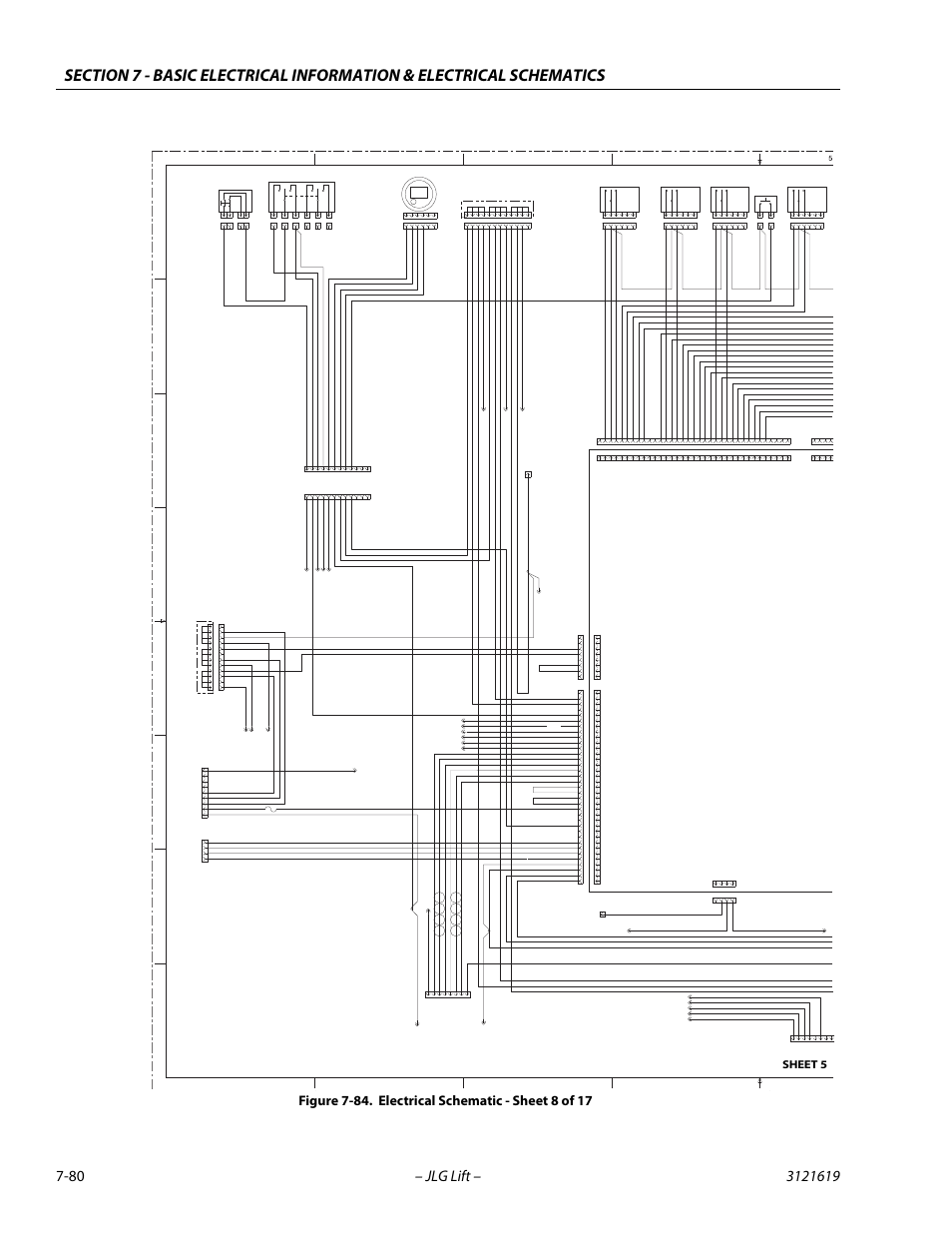 Electrical schematic - sheet 8 of 17 -80, Sheet 5 | JLG 1850SJ Service Manual User Manual | Page 440 / 452