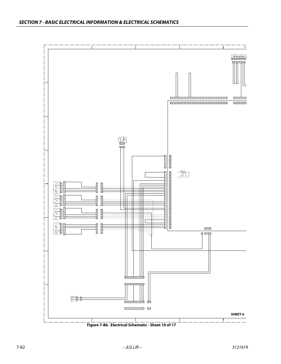 Electrical schematic - sheet 10 of 17 -82, Chassis module, Swivel coupling | Sheet 6, See sheet 4 zone h-3 | JLG 1850SJ Service Manual User Manual | Page 442 / 452