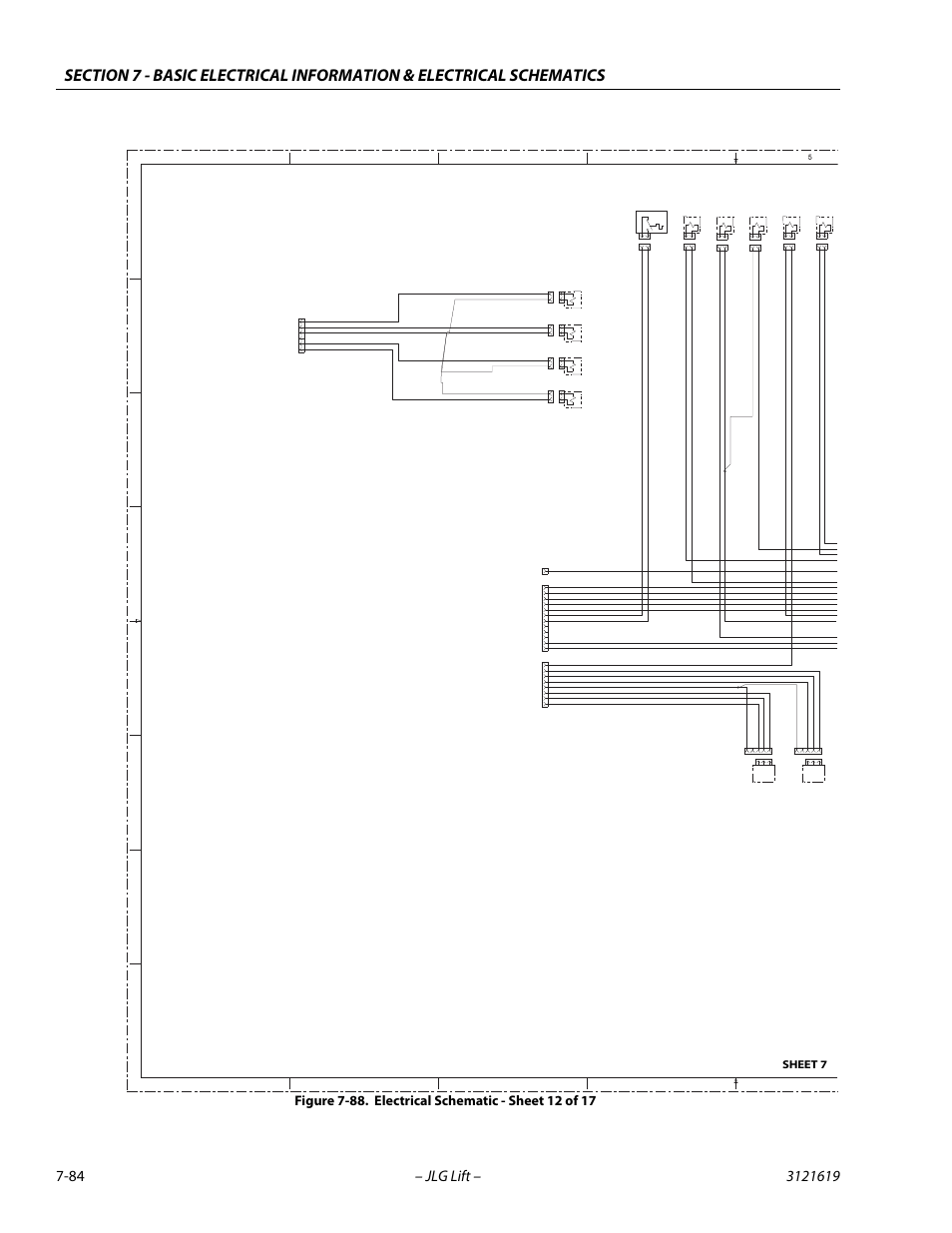 Electrical schematic - sheet 12 of 17 -84, Sheet 7 | JLG 1850SJ Service Manual User Manual | Page 444 / 452