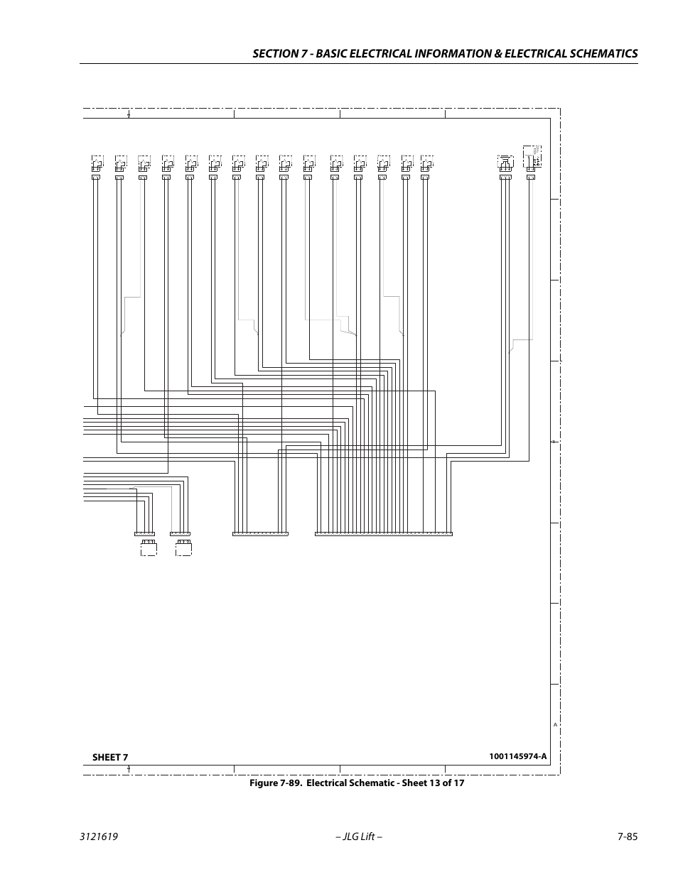 Electrical schematic - sheet 13 of 17 -85, Sheet 7 | JLG 1850SJ Service Manual User Manual | Page 445 / 452