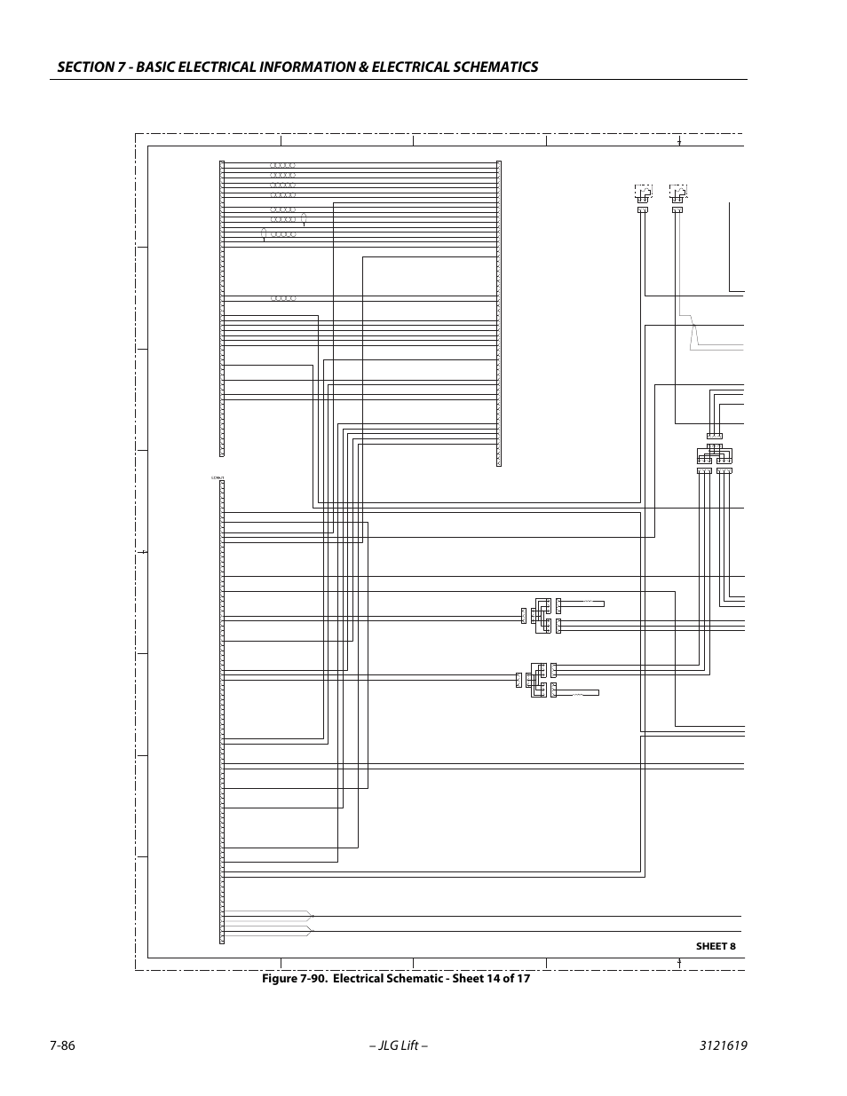 Electrical schematic - sheet 14 of 17 -86, Sheet 8 | JLG 1850SJ Service Manual User Manual | Page 446 / 452