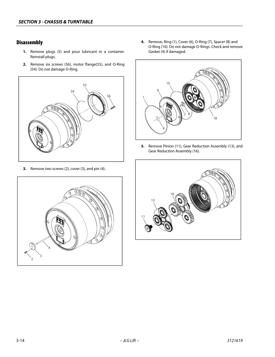 Disassembly, Disassembly -14 | JLG 1850SJ Service Manual User Manual | Page 56 / 452